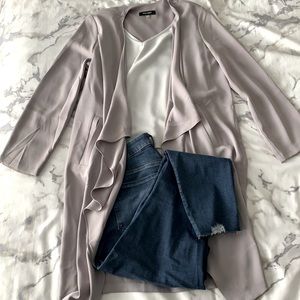 Nine Wear Soft Grey Crepe Duster Jacket